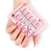 Light Purple French Almond Coated Press-On Nails 30-Piece Set