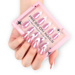 Light Purple French Almond Coated Press-On Nails 30-Piece Set