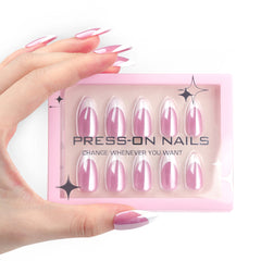 Light Purple French Almond Coated Press-On Nails 30-Piece Set