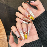 Handmade Leopard French Press-On Nails – Stiletto | Extra Long