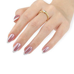 Minimalist French White Short Press-Ons