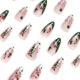 Christmas Sparkle Press-On Nails –Short ALMOND | 24 PCS Set