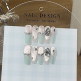 Custom Green Grape Milk Press-On Nails