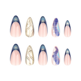 Celestial Blue Press-On Nails – ALMOND |Long