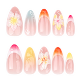 Sunset Bloom Press-On Nails – Almond | Medium