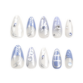 Edgy French Press-On Nails- Almond | Long