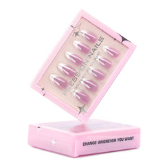 Light Purple French Almond Coated Press-On Nails 30-Piece Set