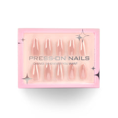 Nude Pink Almond Coated Premium Press-On Nails 30-Piece Set