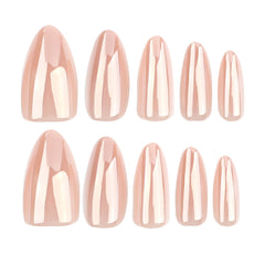 Nude Pink Almond Coated Premium Press-On Nails 30-Piece Set