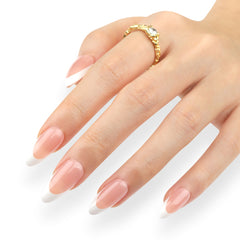 30-Piece Pink French White-Tip Short Almond Nails