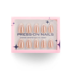 30-Piece Classic French Short Almond Nails