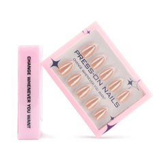 30-Piece Classic French Short Almond Nails