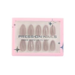Cat-Eye Short Almond Reusable Press-On Nails