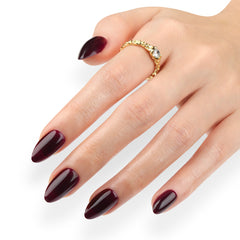 Dark Red Gradient Short Nails