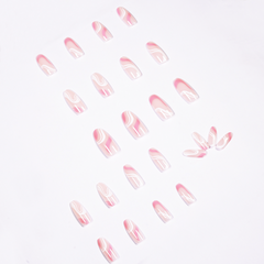 Minimalist Pink & White Press on Nails