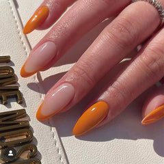 Orange press on nails