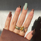 Brown French Tip Nail