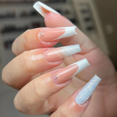 Silver Sparkle Nails