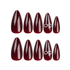 Wine Red Almond Nails