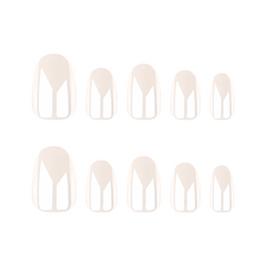 White Coated Press on Nails