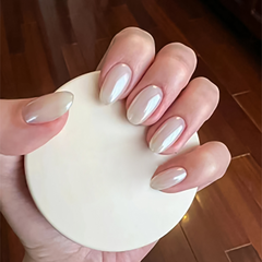 White Coated Press on Nails