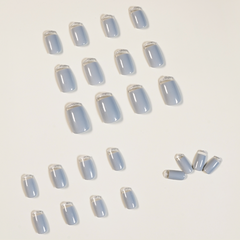 Haze Blue-Gray Press on Nails