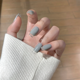 Haze Blue-Gray Press on Nails