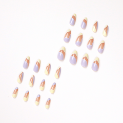 Creamy Purple French Tip Press On Nails