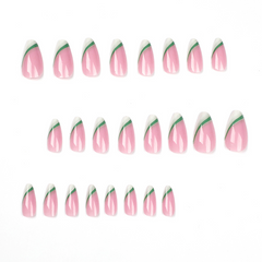 Green Ripple Gradient Press On Nails