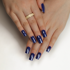 Deep Blue Press on Nails