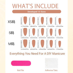 Luxe Gilded 3D Leopard Floral Press-On Nails –Medium Almond | 30PCS Set