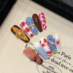 Handmade Tropical Bloom Press-On Nails – BALLET | Long
