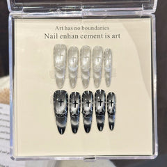 Ditto AB-style extra long stiletto press-on nails reusable design