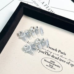 Handmade Ocean-Melt Ombré Press-On Nails –Medium BALLET | 10 PCS Set