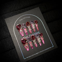 Ditto Cara Rouge cat-eye press-on nails long stiletto reusable fake nails