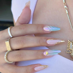 Long stiletto waterproof vegan reusable press-on nails Ditto