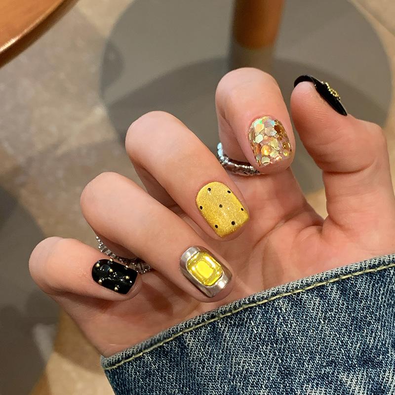 Handemade Winter Luxe  Cat-Eye Press-On Nails  –Short SQUARE | 10 PCS Set