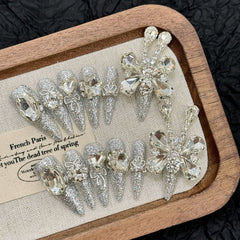 Handmade Luxury Butterfly Press-On Nails – Stiletto | Long