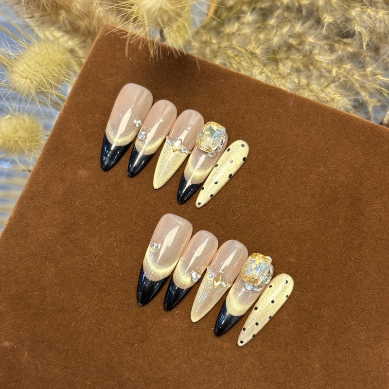 Long stiletto waterproof vegan reusable press-on nails Ditto