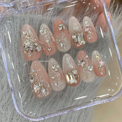 Ditto starfall cat-eye short square press-on nails reusable design