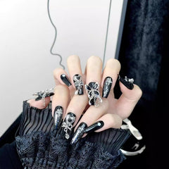 Medium ballet waterproof vegan reusable rhinestone butterfly press-on nails Ditto