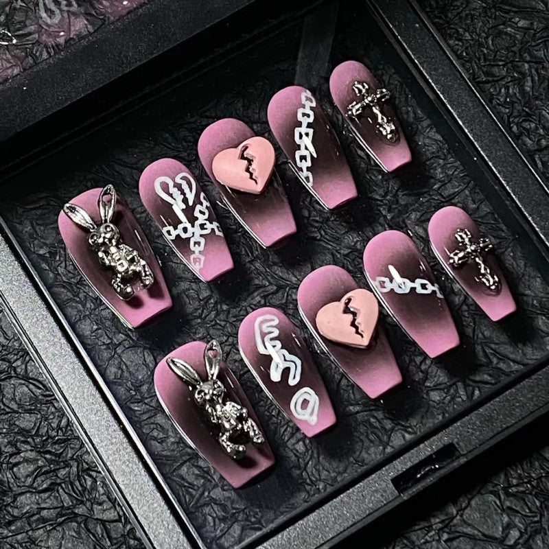 Medium ballet waterproof vegan reusable character press-on nails Ditto