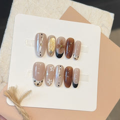 Ditto 3D carved flower medium oval press-on nails reusable design