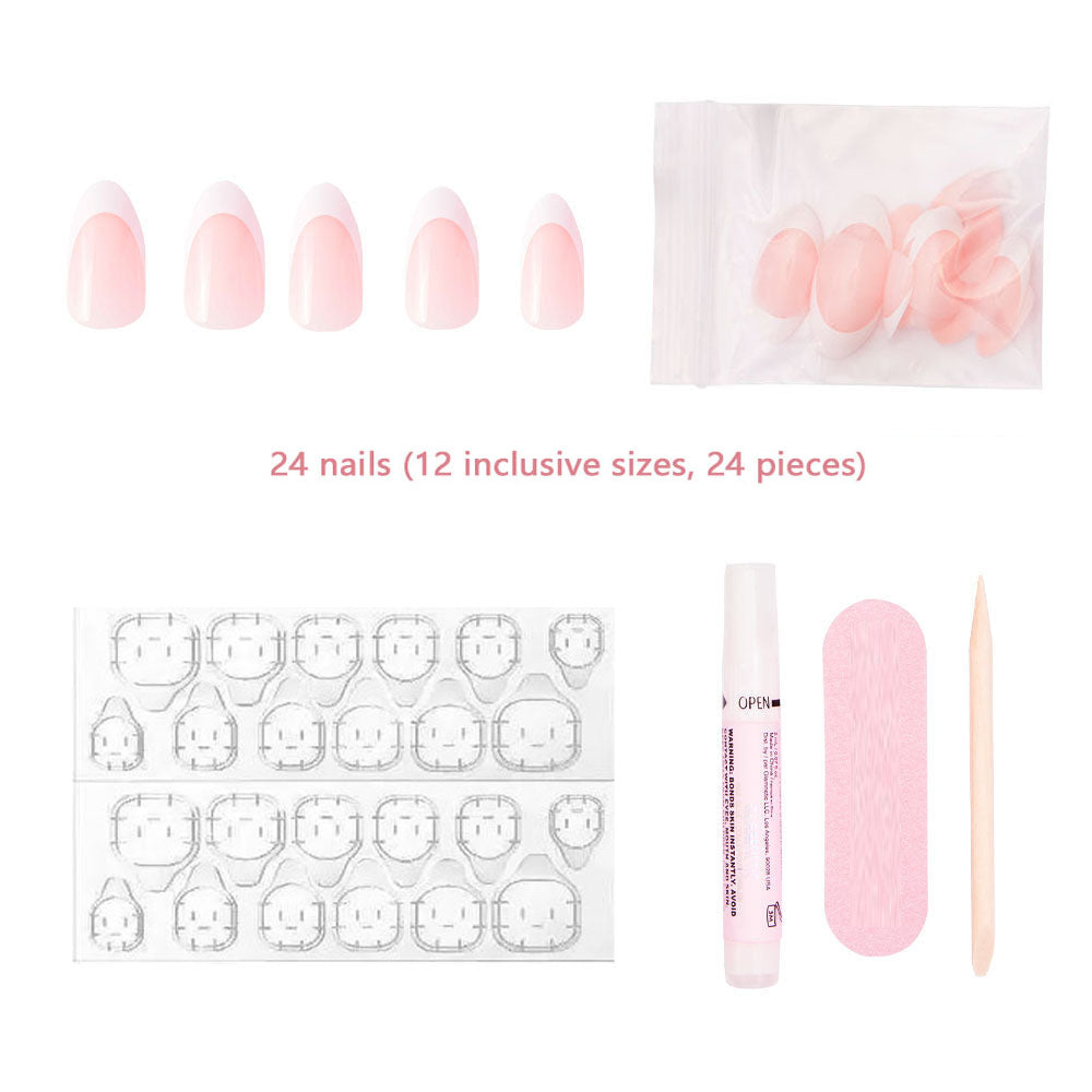 Wave Simplicity Pointed Press On Nails