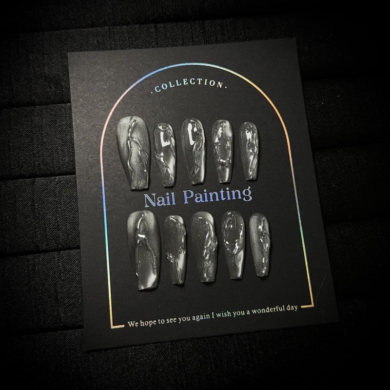 Ditto meteorite fragment medium ballet press-on nails reusable design
