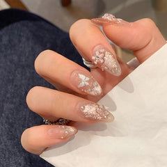 Handemade Luxe Butterfly  Press-On Nails–Short SQUARE | 10 PCS Set
