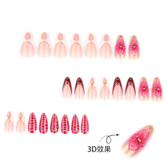 Handmade blooming gelee medium almond reusable press-on nails Ditto brand