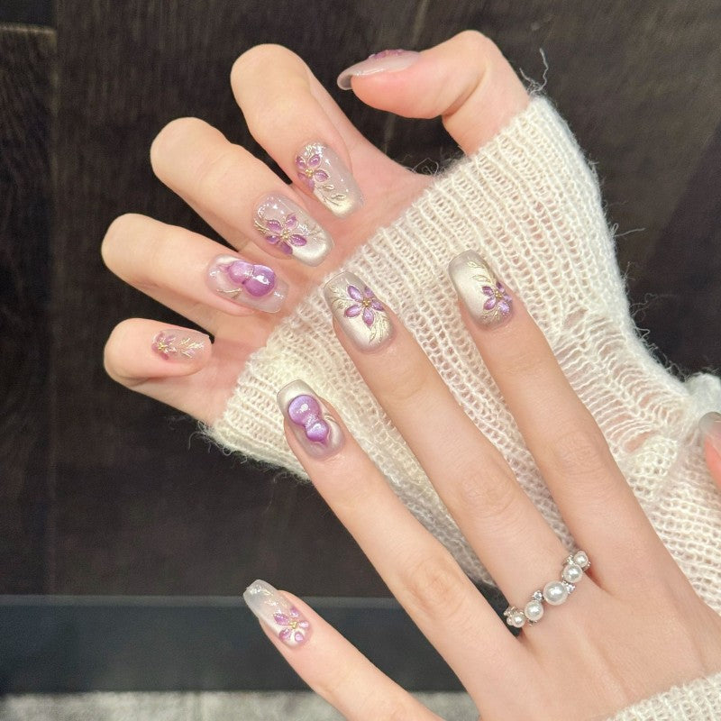 Medium square waterproof vegan reusable gentle-style press-on nails Ditto