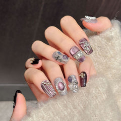 Short ballet waterproof vegan reusable rose-red press-on nails Ditto