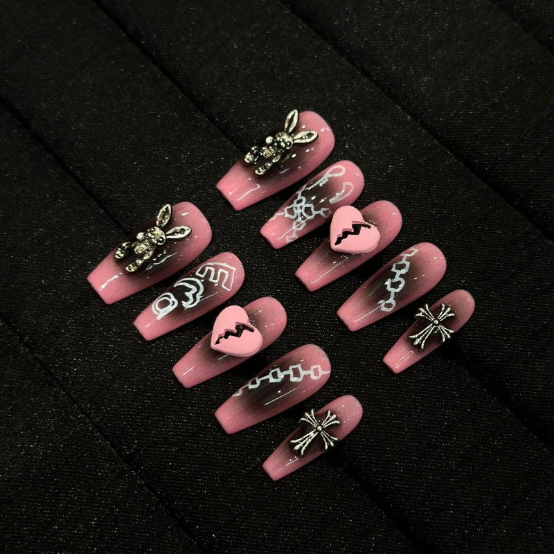 Ditto Heartbroken Violent Rabbit Medium Ballet Press-On Nails
